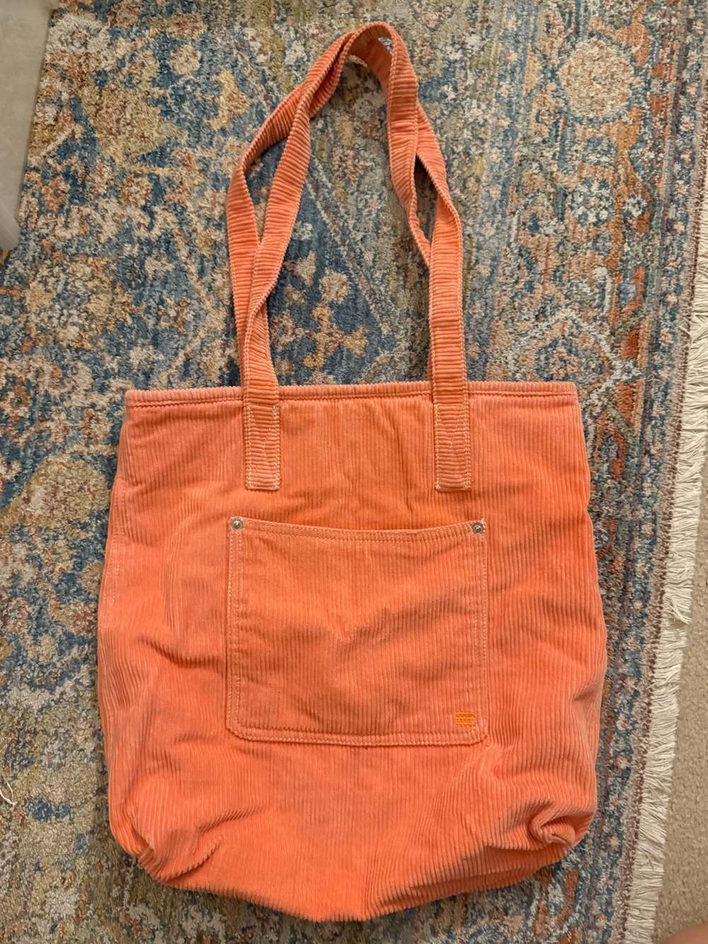 Urban Outfitters Coral Orange Corduroy Tote